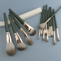 14支绿芸裸刷 其它材质 沧州化妆刷套装全套刷散粉刷粉底刷修容刷便携彩妆工具软毛动物毛