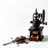 摩天轮磨豆机 (送毛刷) 手摇磨豆机咖啡豆研磨机家用磨粉机小型手磨咖啡机套装手动复古