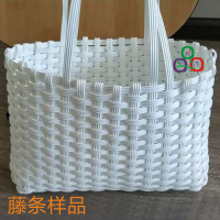 白色四线双面扁腾 8*1.6mm 编织diy手提蓝花瓶花盆枕头油瓶藤编pe塑料藤条材料胶藤胶带胶片