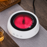 雅白色炉 迷你电陶炉煮茶器小型电磁炉铁壶套装静音烧水茶炉小巧圆形触摸