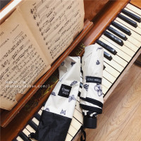 复古蝴蝶[黑胶,三折手动] 复古法式vintage甜酷女神蝴蝶长柄伞折叠晴雨伞黑胶遮阳防紫外线