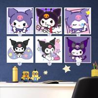 画布尺寸圆钻满钻36X36CM diy三丽鸥卡通kuromi库洛米钻石画方钻圆钻儿童手工贴点钻十字绣