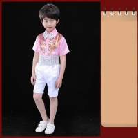 男款 110cm 六一儿童舞蹈演出服可爱蝴蝶结粉色亮片蓬蓬纱裙幼儿园表演服装饰