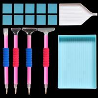 369钻修正各1支+10泥+2盘 钻石画工具快速双头点钻笔贴十字绣神器通用修正笔胶泥收纳盒套装