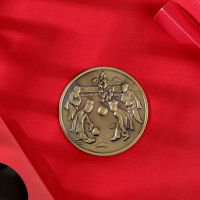 足球纹铜镜 湖南省博物馆双龙戏珠铜镜复古便携古风化妆镜子随身国潮生日礼物