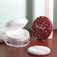新款/红玫瑰(含粉扑) 散粉盒子空盒带粉扑散粉盒子空盒带粉扑小号迷你超薄便携高档弹力