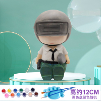 金色 小号士兵涂色套装 非石膏娃娃涂色儿童diy手工彩绘 创意存钱罐史迪仔玩偶搪胶白胚