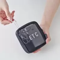 黑色-小号网包 眉笔收纳包ins便携旅行化妆刷收纳包盒眼影刷眉笔收纳袋小号眼妆
