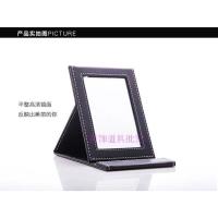 黑色中号 首饰珠宝道具柜台镜子眼镜展示摆台式化妆试戴看货黑皮折叠镜子