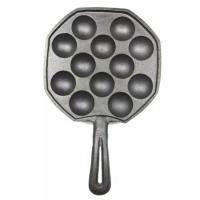 铁柄单锅+麻绳 章鱼小丸子模具迷你家用鹌鹑蛋不粘锅多功能电烤盘工具小型大孔