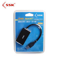黑色 USB3.0 批SSK飚王 usb3.0高速多合一多功能读卡器CF/SD/TF手机相机内存卡
