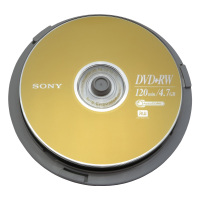 索尼可擦写DVD+RW散装2片送胶盒 索尼光盘DVD+RW空白刻录盘sony可重复擦写DVDRW光碟片4X10片4.7G