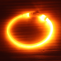 黄色 S码 35cm(建议6斤以上) 宠物夜晚遛狗项圈USB可充电夜光狗狗脖圈 狗铭牌夜间防丢发光圈