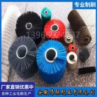 非标定制 工业毛刷辊 缠绕式弹簧刷 抛光圆筒刷 螺旋式尼龙塑料辊刷 毛刷轮