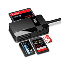 黑色 USB3.0 川宇读卡器usb3.0多合一sd高速多功能tf相机CF卡内存卡读卡器MS卡