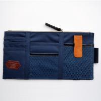 一代藏青色 汽车遮阳板套多功能票据包车载挂袋收纳包CD光盘夹卡夹