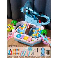 [楼梯滑道款]大号蓝色(电池版)送14豪华 钓鱼玩具儿童磁性1一3岁2益智两周宝宝生日礼物男孩4小孩早教女孩