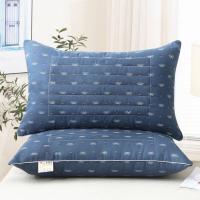 蓝色 枕头男单只荞麦壳枕头单人枕芯护颈椎枕乔麦皮硬大人家用助睡眠睡