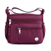 紫色 牛津布包尼龙女包女士单肩斜挎包大容量休闲背包妈咪包帆布小包包