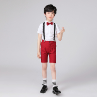 白色衬衫+红色短裤+领结 100cm 儿童大合唱团演出服表演服装中小学生诗歌朗诵舞蹈蓬蓬男女童礼服