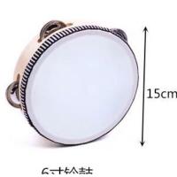 15cm原木色 儿童手拍鼓铃鼓摇铃奥尔夫乐器1-3-6岁幼儿园老师用表演手鼓玩具