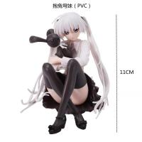 白色抱兔穹妹 缘之空抱兔穹妹车载装饰摆件动漫人物手办汽车中控台机箱桌面模型