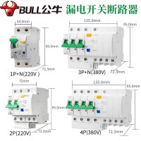 16A 1P+N 公牛漏电开关2P断路器63A家用总开关220V电箱电闸32A空开带保护器