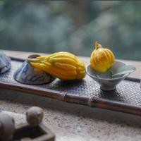 黄果一斤袖珍果10~15个果 金华佛手果清香小黄果小青果观赏把玩清供花艺鲜果佛手柑供品现发