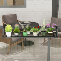 长60宽40高20黑色挂钩可伸缩 阳台栏杆花架鞋架窗台户外卧室内多肉置物架悬挂落地护栏绿萝花盆