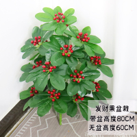 80CM 发财果盆栽 无盆+草 仿真绿植花树果树塑料假树防真树装饰假花客厅植物盆栽落地盆景