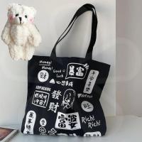 腮红小熊(没包)收藏优先发-B76 帆布袋设计感小众韩风超萌可爱印花托特包大容量学生上课单肩书包