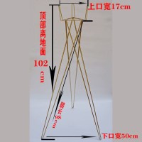 1个 特小 金色架子婚庆婚庆拱门花架几何方框铁艺插花器花篮三脚架鲜花支架
