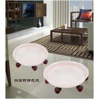 树脂260mm内径20厘米 金属铁质加厚移动花盆托盘花架底座大型盆栽底托带万向滚轮可接水