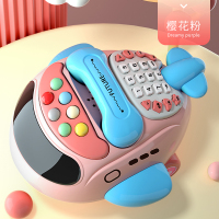 大号粉[灯光投影故事机]可滑行/电商电池 婴儿童仿真玩具座机电话机男宝宝音乐益智早教多功能1一岁2小女孩