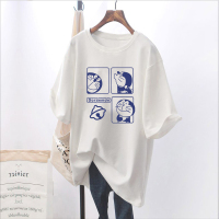 白色方框机器猫(哺乳款) M 哺乳衣外出辣妈款夏季夏装外穿短袖t恤女装喂奶衣服上衣卡通时尚