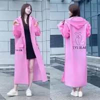 粉小熊(单帽檐+反光条+口袋)徒步款XT-6207 M 雨衣电动车可带头盔防暴雨女小个子单人骑行专用雨披全身防大雨
