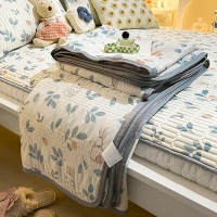 莫奈兔 乳胶凉席两件套90*200cm[凉席+枕套一只] 夏凉被四件套冰丝乳胶凉席空调被单人学生宿舍夏季薄被子可机水洗