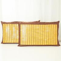 双筋布边金色无枕芯 不含枕头芯一个装 35CMX50CM 麻将凉席枕套夏季竹席凉枕学生宿舍单人枕头套凉感枕套加大号竹块