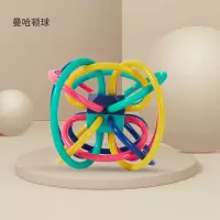 曼哈顿手抓球[可高温可水煮] 贝易曼哈顿婴儿手抓球摇铃牙胶宝宝可咬抚触球益智追视玩具磨牙棒