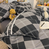 菱形格 单人-单条被套(适合150x200被子) 水洗棉被套单件简约男生宿舍床单被罩200x230被单150x200床品