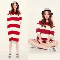 红白条纹裙 M 码建议[80-105斤] 孕妇连衣裙夏季短袖睡衣女哺乳衣月子服产后薄款喂奶夏天产妇睡裙