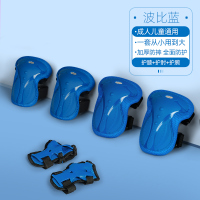 加厚护具6件套-波比蓝 均码 轮滑护具护膝防摔全套装备骑行自行车平衡滑板安全帽女孩儿童头盔
