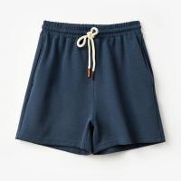 藏蓝菠萝格短裤 均码 单件拍 女士菠萝格连帽短袖 短裤 青春减龄 卫衣款T恤 夏款女装