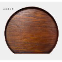茶色半月盘36*32*1.5cm 不圆木盘日式托盘餐盘半月盘扇型盘子不规则简约蛋糕月饼食物托盘