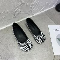 斑马纹 35 豆豆鞋女鞋2022年秋季分趾鞋猪蹄鞋菠萝软底平底单鞋千鸟格马蹄鞋