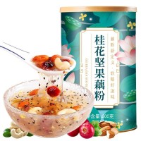 [无赠品/无坚果]藕粉500g 桂花坚果藕粉羹西湖藕粉坚果藕粉羹罐装坚果粉藕粉冲饮营养代餐粉