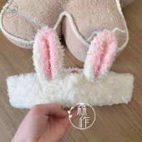 兔子耳朵 [日系软绵绵废材深田恭子同款洗脸束发带可爱毛球熊猫发箍女月子