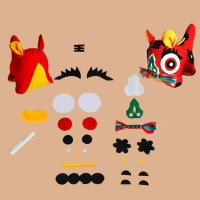 红色 大 布老虎材料包儿童学校手工课布艺diy小老虎民俗工艺幼儿制作材料