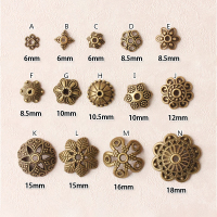 A款 一包100个 古青铜散珠小花托花帽串珠项链手链隔珠制作发簪发饰材料diy配件