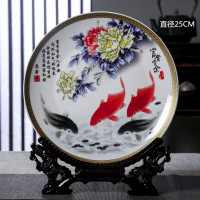 浅灰色 年年有余 景德镇陶瓷器仿古钧瓷开片小花瓶现代家居客厅装饰工艺品桌面摆件